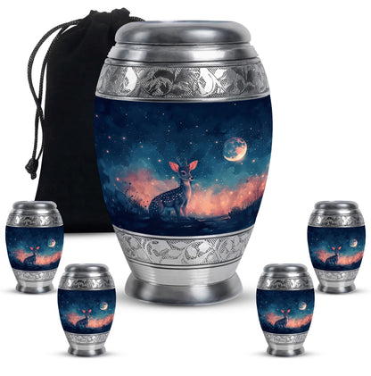 Personalized Deer Cremation Urn for Human Ashes - 10-inch, 200 cu in - Yatskia