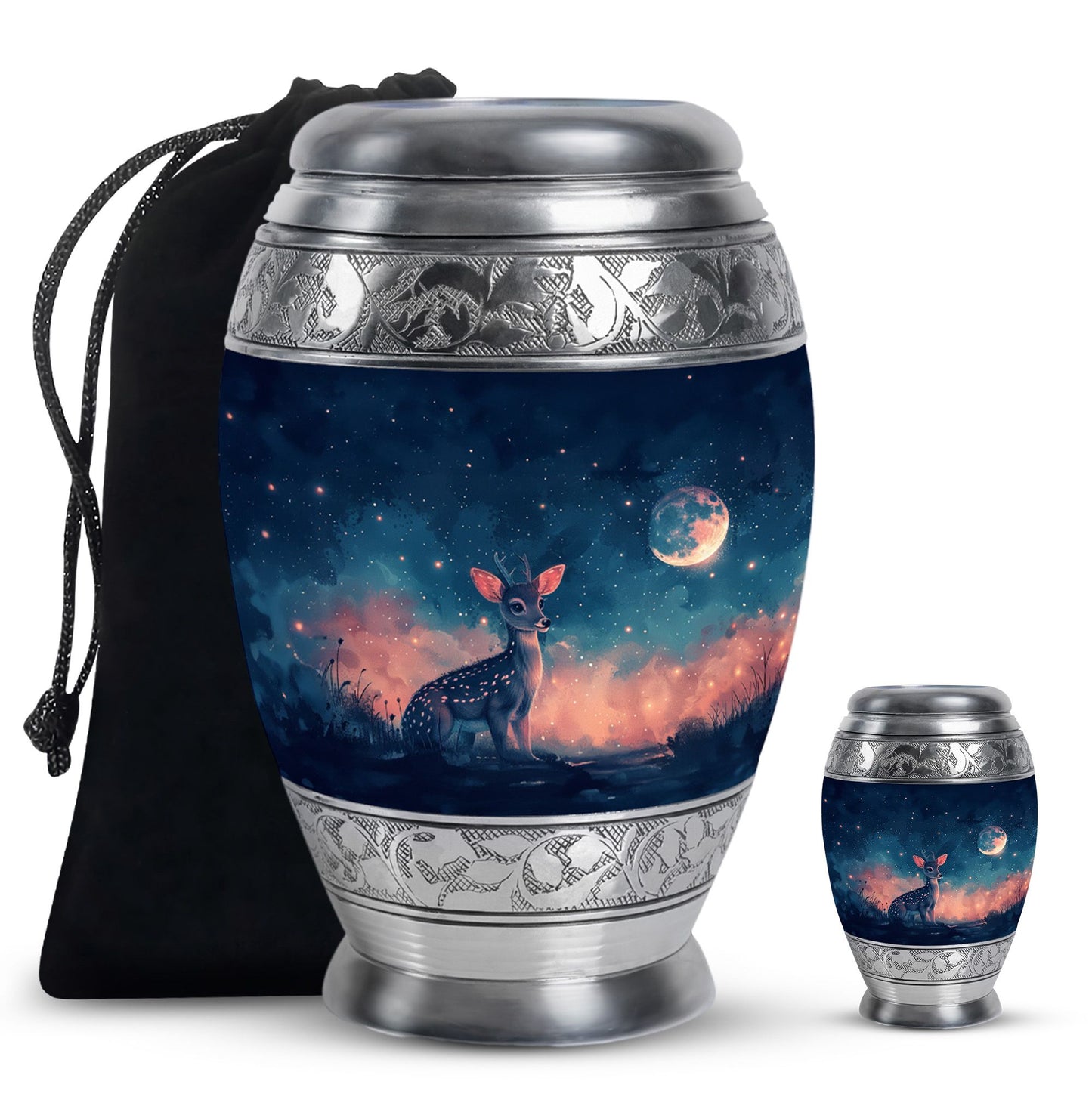 Personalized Deer Cremation Urn for Human Ashes - 10-inch, 200 cu in - Yatskia