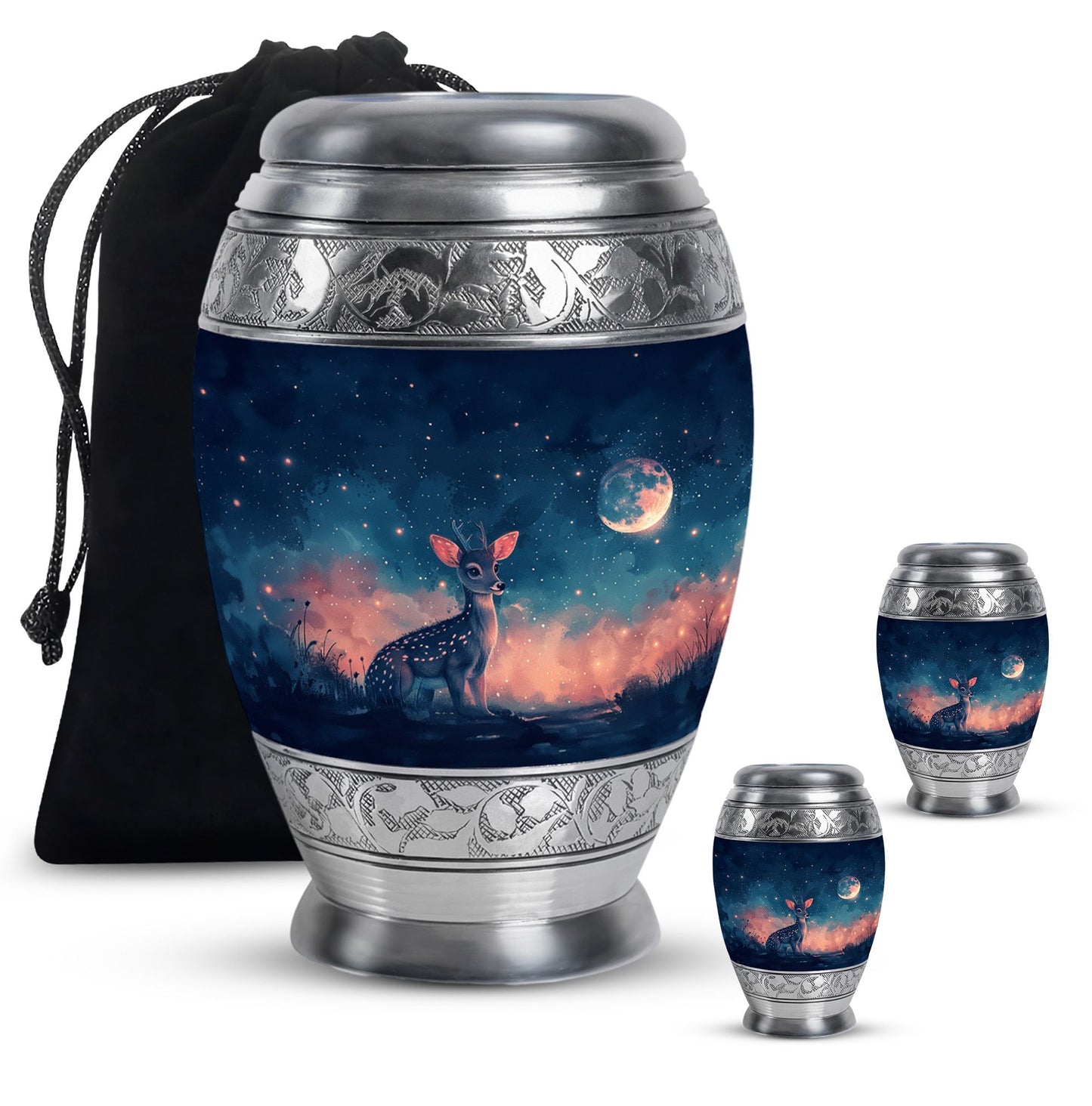 Personalized Deer Cremation Urn for Human Ashes - 10-inch, 200 cu in - Yatskia