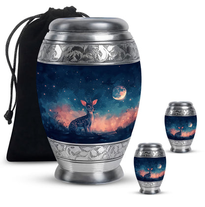 Personalized Deer Cremation Urn for Human Ashes - 10-inch, 200 cu in - Yatskia