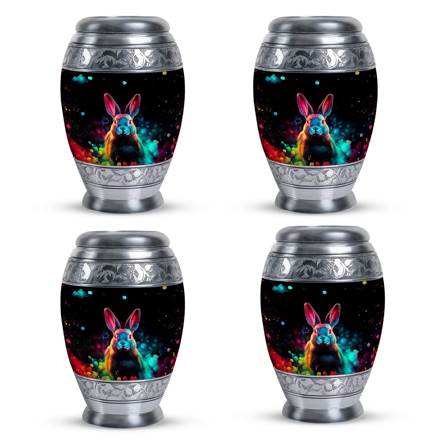 Colorful Personalized Rabbit Cremation Urn for Pet Ashes - 10-inch, 200 cu in - Yatskia
