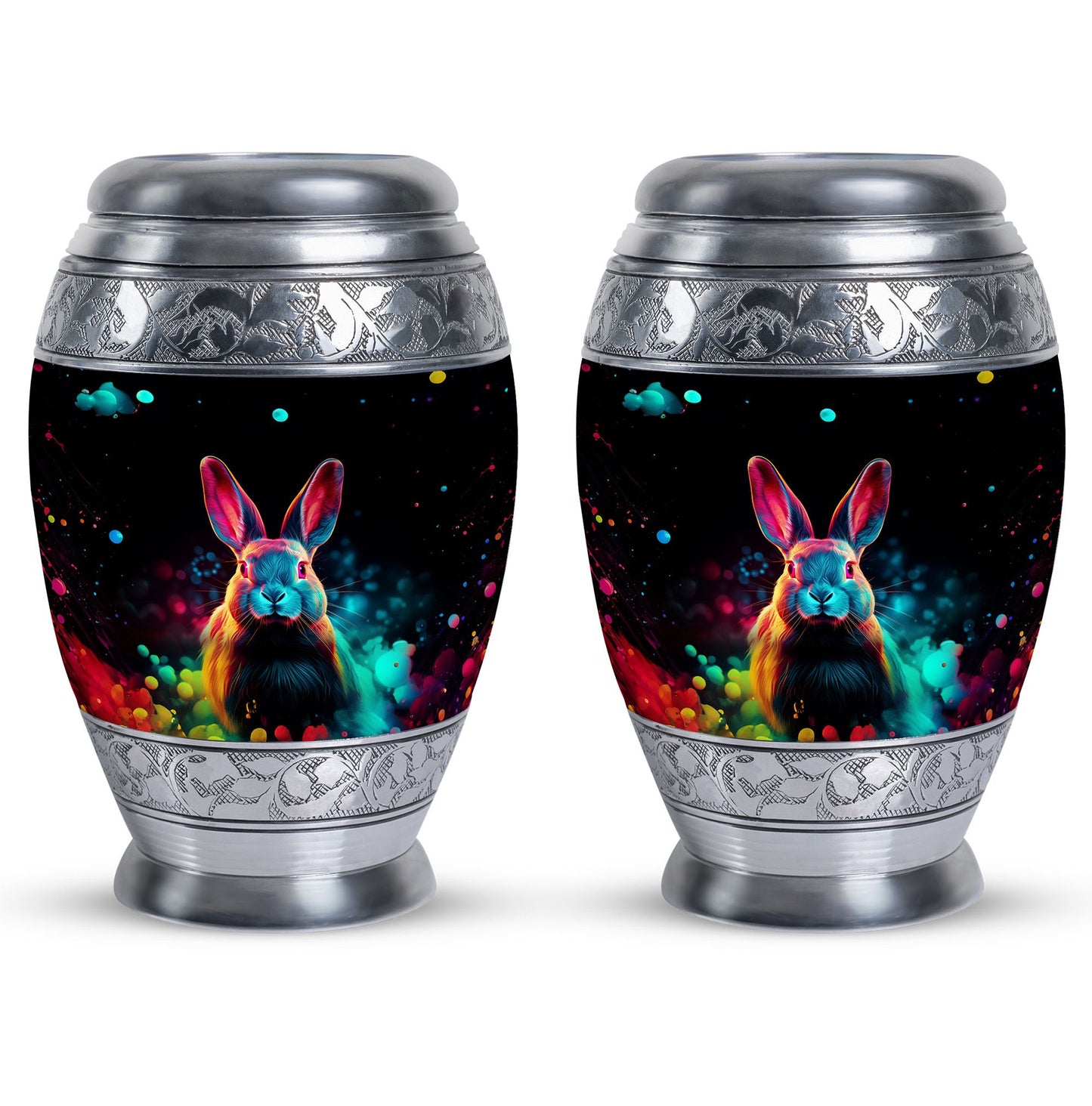 Colorful Personalized Rabbit Cremation Urn for Pet Ashes - 10-inch, 200 cu in - Yatskia
