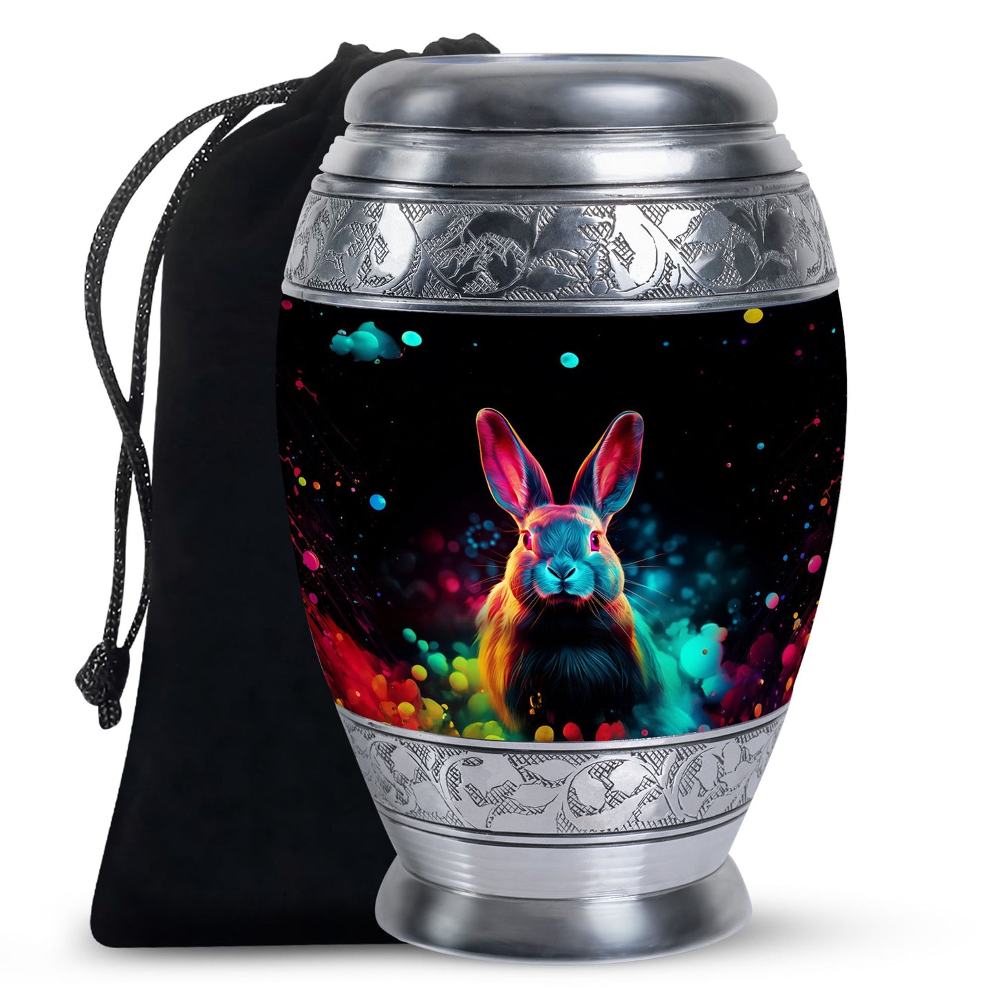 Colorful Personalized Rabbit Cremation Urn for Pet Ashes - 10-inch, 200 cu in - Yatskia