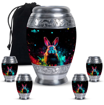 Colorful Personalized Rabbit Cremation Urn for Pet Ashes - 10-inch, 200 cu in - Yatskia