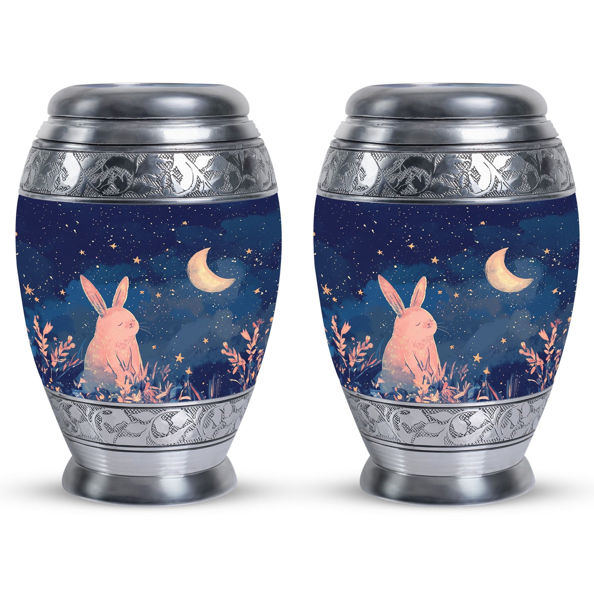 Starry Night Rabbit Cremation Urns For Human Ashes - Urns For Burial