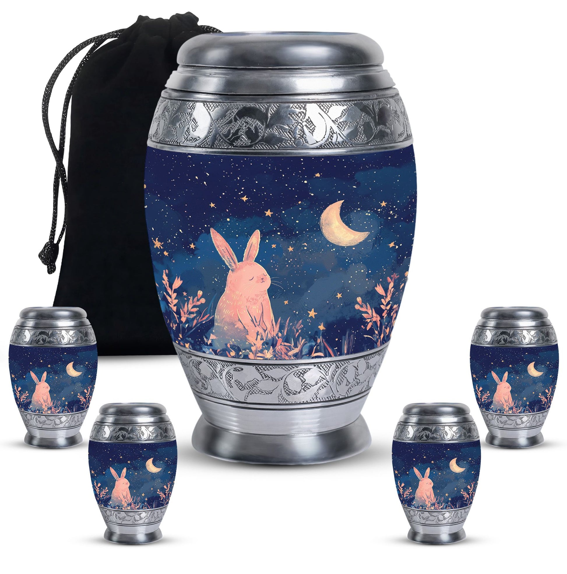 Starry Night Rabbit Cremation Urns For Human Ashes - Urns For Burial