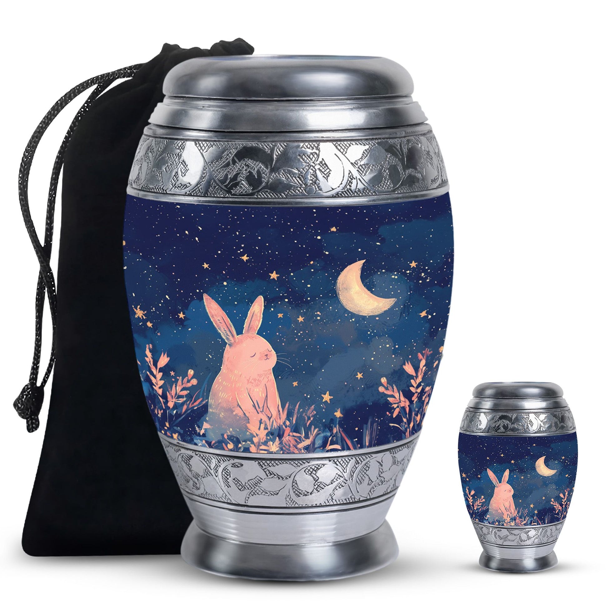 Starry Night Rabbit Cremation Urns For Human Ashes - Urns For Burial