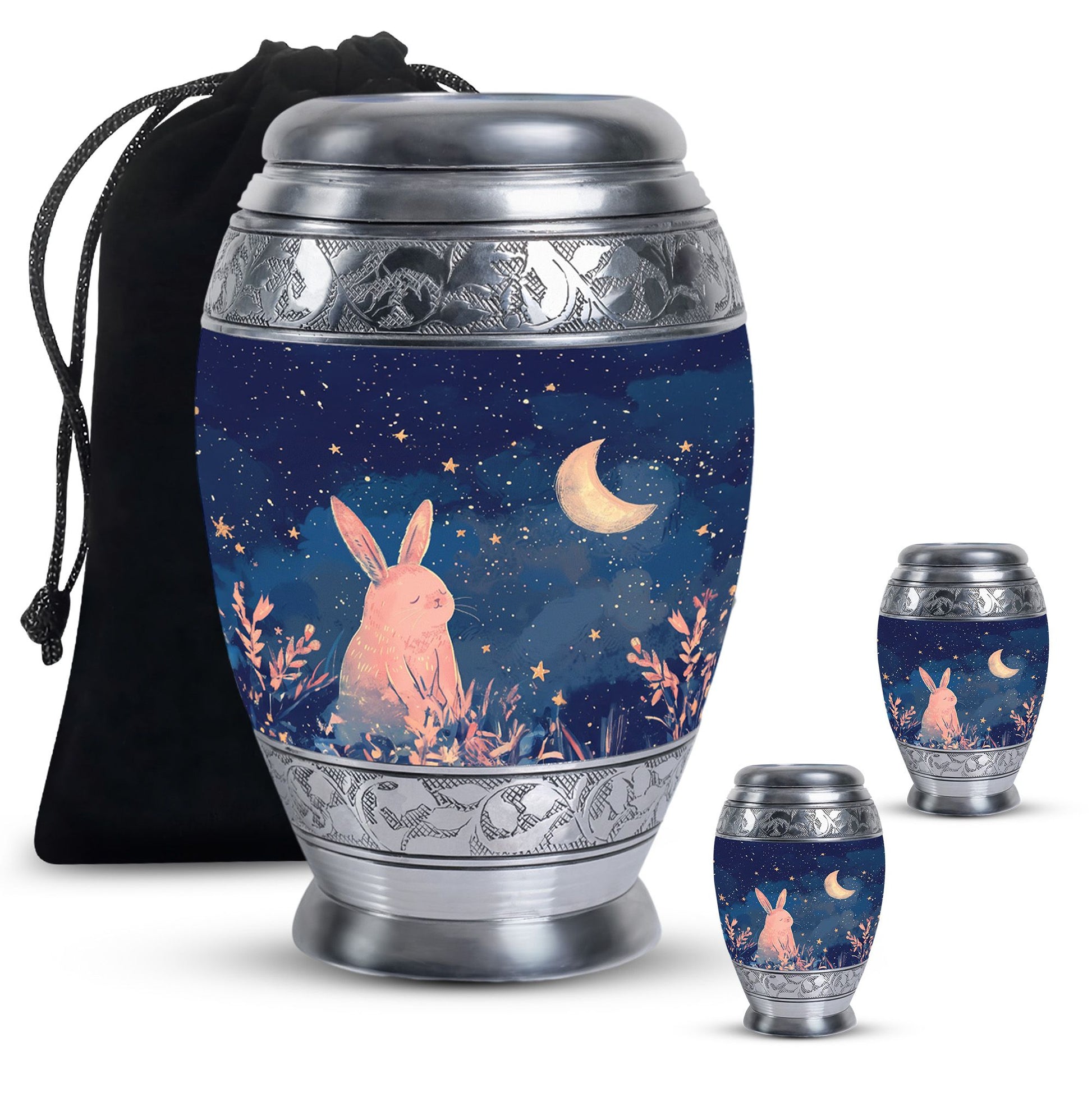 Starry Night Rabbit Cremation Urns For Human Ashes - Urns For Burial