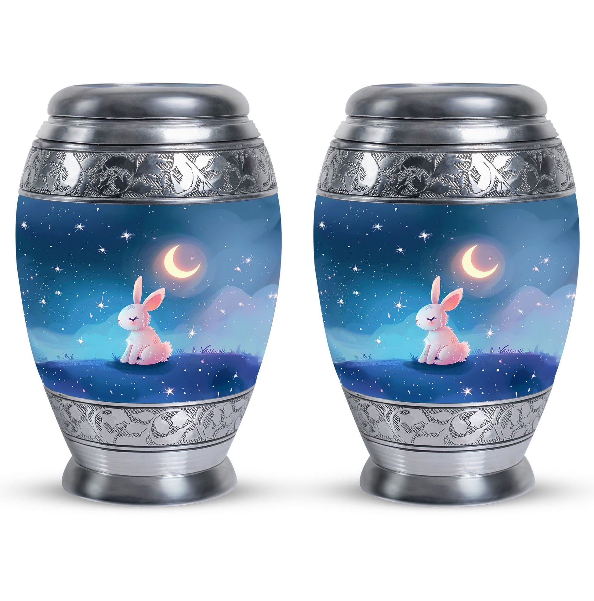 Moonlit Bunny Cremation Urns For Human Ashes - Rabbit Urn for Mom & Dad