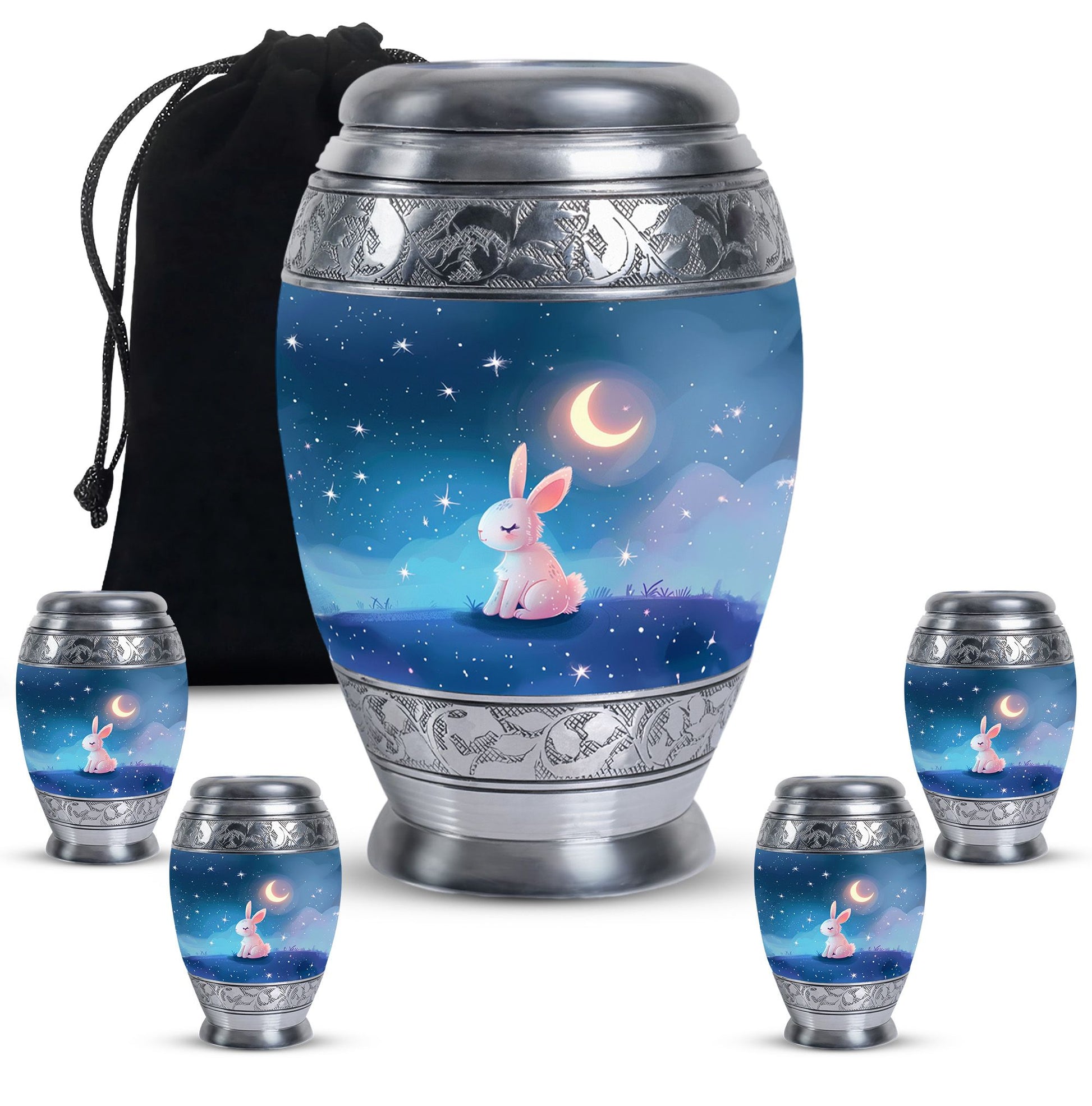 Moonlit Bunny Cremation Urns For Human Ashes - Rabbit Urn for Mom & Dad