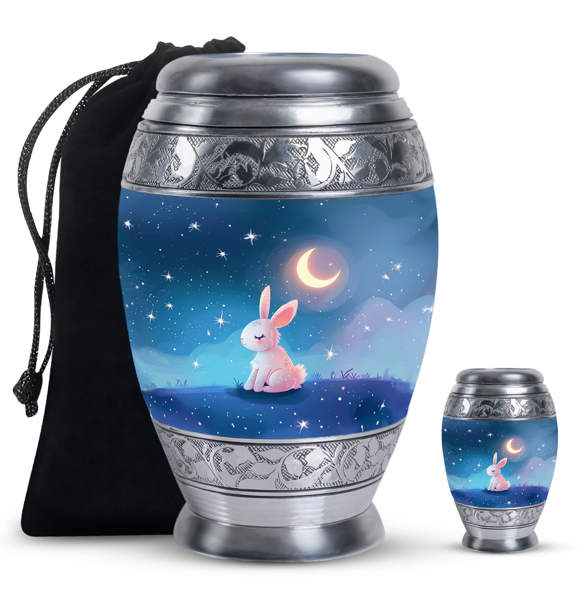 Moonlit Bunny Cremation Urns For Human Ashes - Rabbit Urn for Mom & Dad