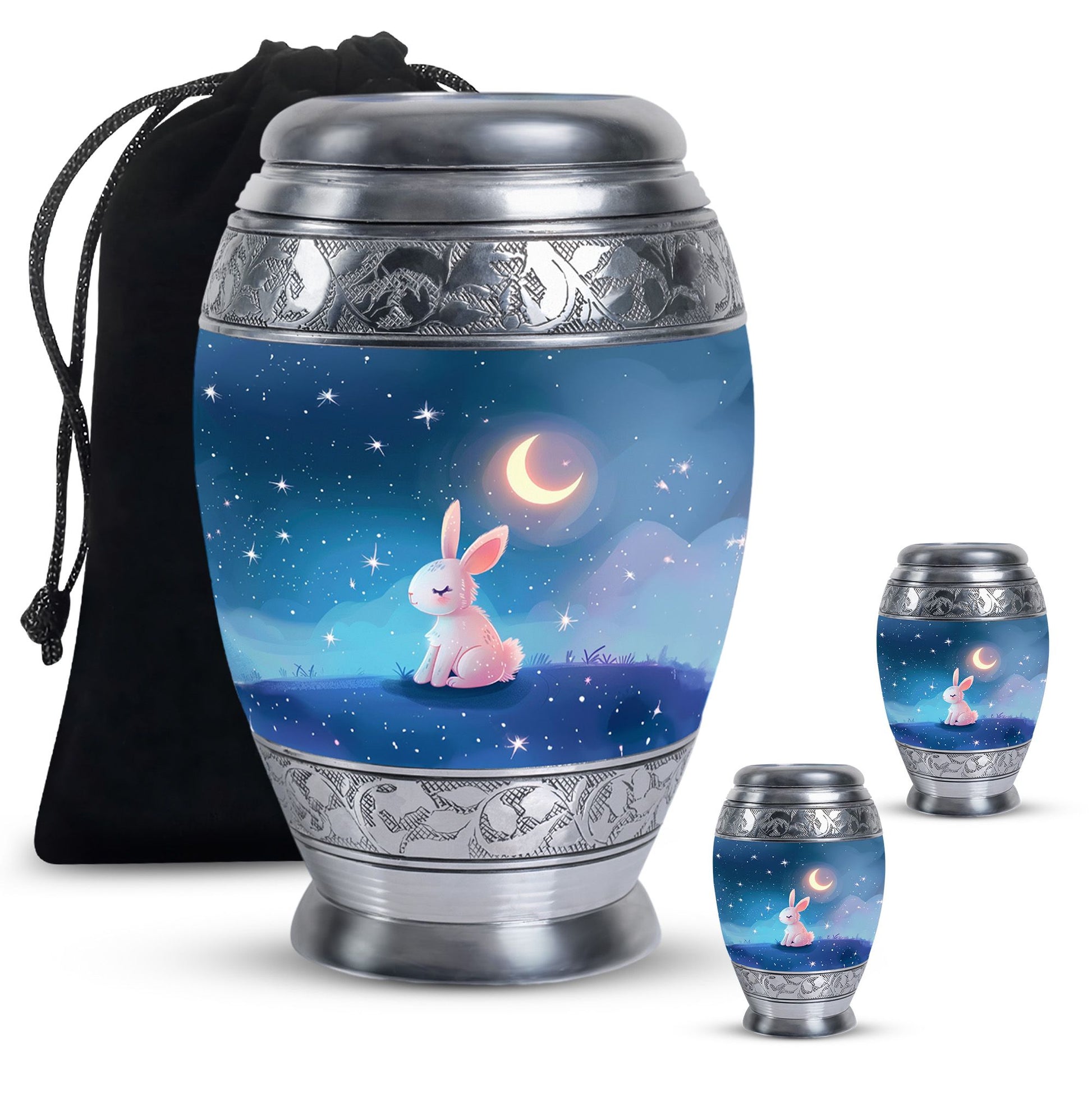 Moonlit Bunny Cremation Urns For Human Ashes - Rabbit Urn for Mom & Dad