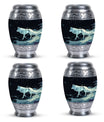 Wolf Cremation Large Urn - Urns For Human Ashes With A Wolf Drawing