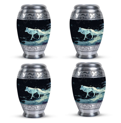 Personalized Wolf Cremation Urn for Human Ashes - 10-inch, 200 cu in - Yatskia