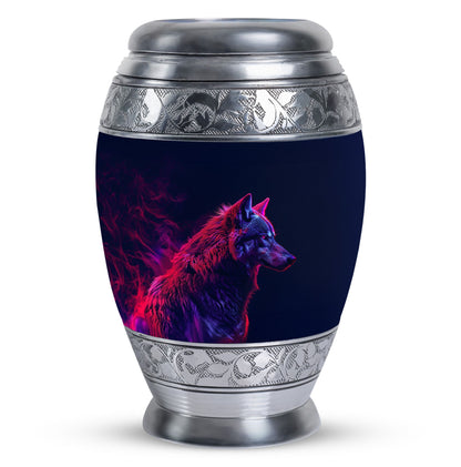 Personalized Wolf Cremation Urn for Human Ashes - 10-inch, 200 cu in - Yatskia