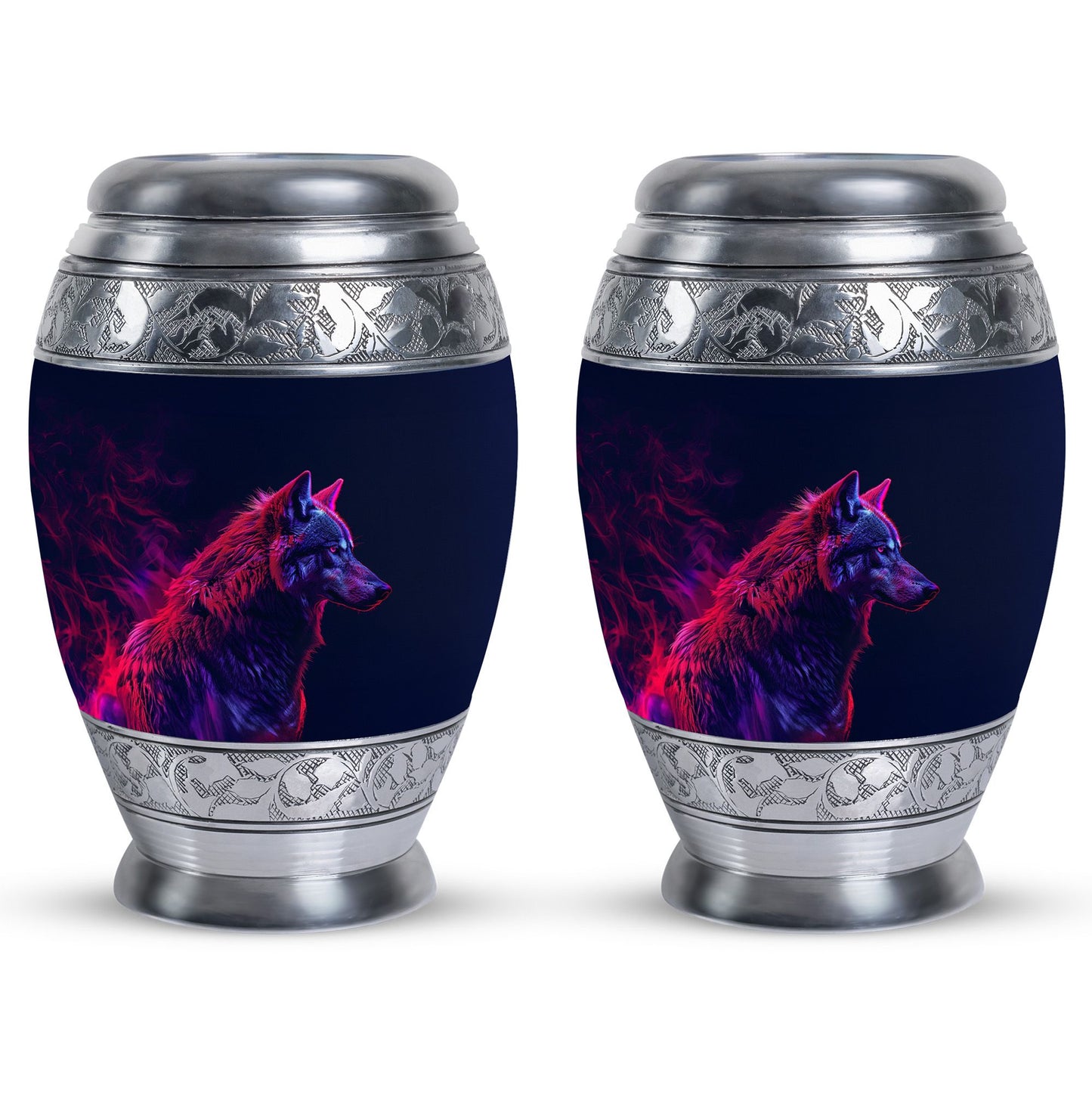 Personalized Wolf Cremation Urn for Human Ashes - 10-inch, 200 cu in - Yatskia