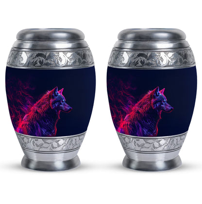 Personalized Wolf Cremation Urn for Human Ashes - 10-inch, 200 cu in - Yatskia