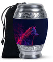 Neon Wolf Cremation Urn – Bold & Majestic Spirit Large Urns For Female & Male