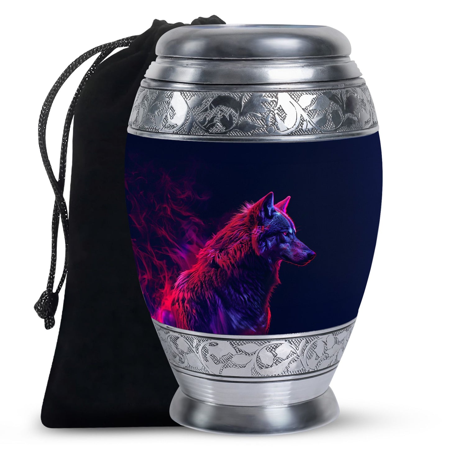 Personalized Wolf Cremation Urn for Human Ashes - 10-inch, 200 cu in - Yatskia