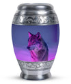 Wolf Cremation Urn for Ashes - Purple Wolf Design Memorial Urn