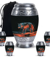 Black Wolf Burial Urn - Urns For Human Ashes Adult Male