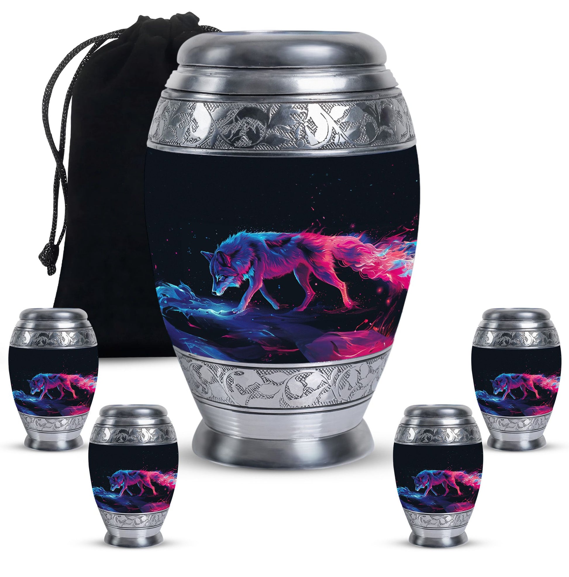 Wolf Cremation Urns For Human Ashes - Memorial Urn for Adults