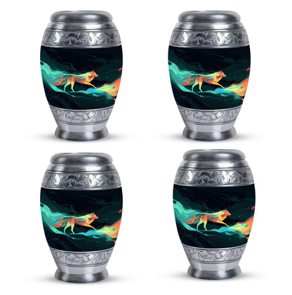 Colorful Personalized Wolf Cremation Urn for Mom - 10-inch, 200 cu in - Yatskia