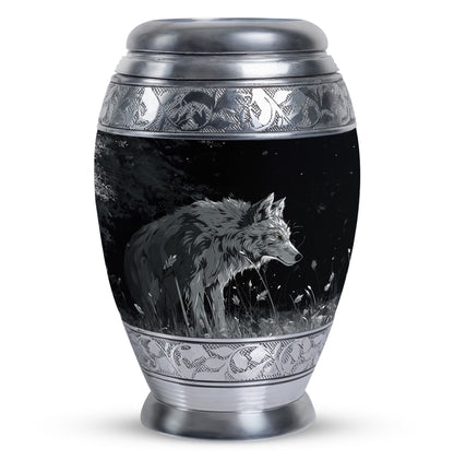 Personalized Wolf Cremation Urn for Men & Women - 10-inch, 200 cu in - Yatskia
