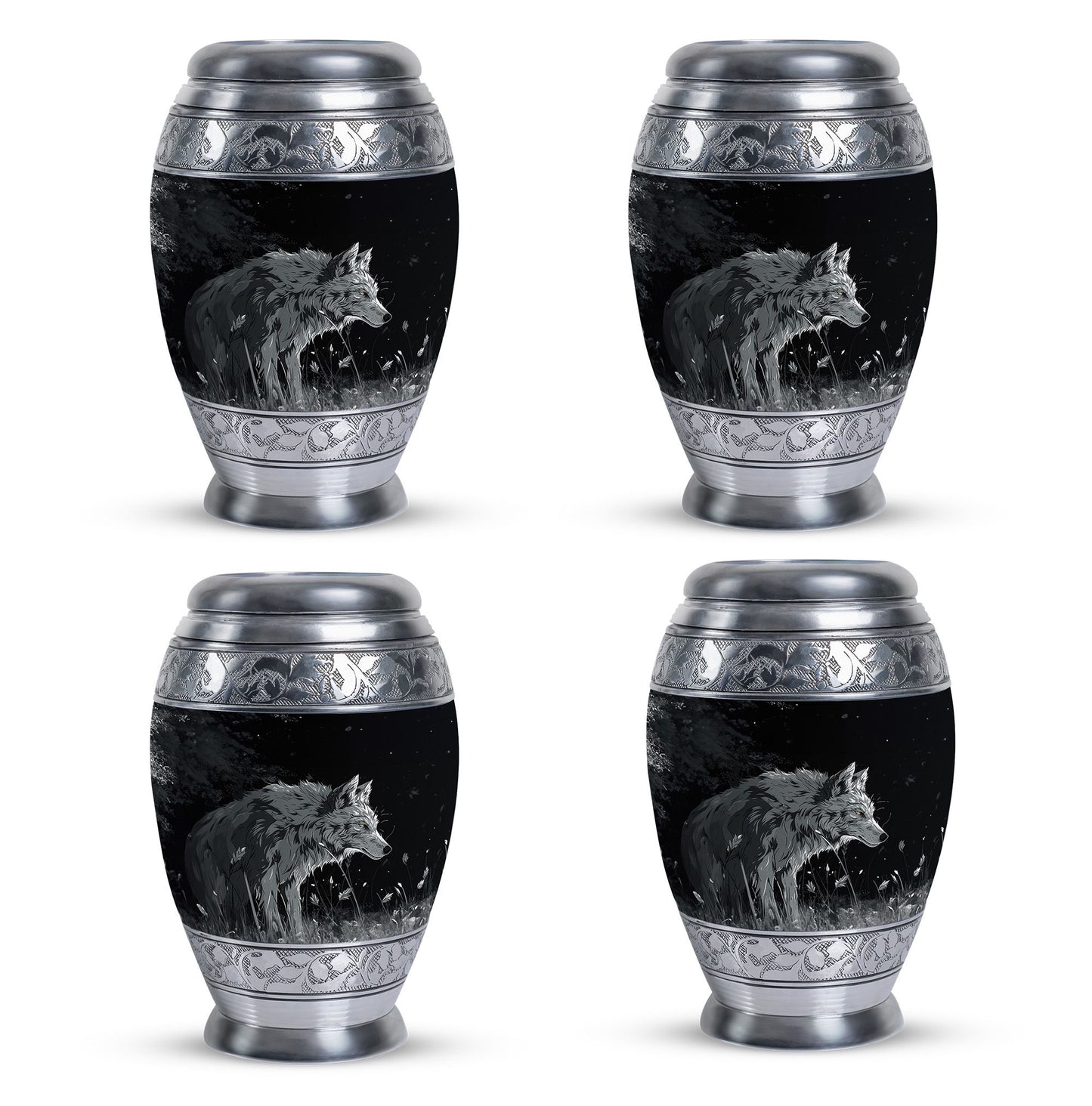 Personalized Wolf Cremation Urn for Men & Women - 10-inch, 200 cu in - Yatskia