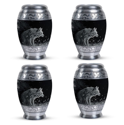 Personalized Wolf Cremation Urn for Men & Women - 10-inch, 200 cu in - Yatskia