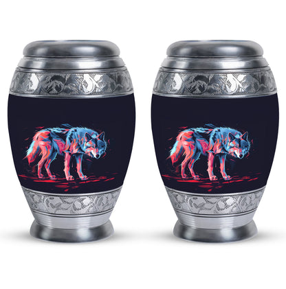 Personalized Wolf Cremation Urn for Mom - 10-inch, 200 cu in - Yatskia