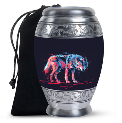 Personalized Wolf Cremation Urn for Mom - 10-inch, 200 cu in - Yatskia
