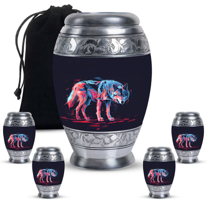 Personalized Wolf Cremation Urn for Mom - 10-inch, 200 cu in - Yatskia