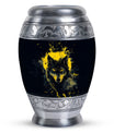 Black and Gold Wolf Urn for Human Ashes - Large For Urn Mom