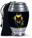 Black and Gold Wolf Urn for Human Ashes - Large For Urn Mom