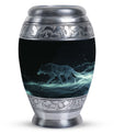 Blue Wolf Cremation Urn for Human Ashes - Memorial Urn for Adults