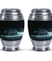 Blue Wolf Cremation Urn for Human Ashes - Memorial Urn for Adults