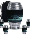 Blue Wolf Cremation Urn for Human Ashes - Memorial Urn for Adults