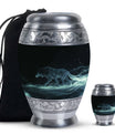 Blue Wolf Cremation Urn for Human Ashes - Memorial Urn for Adults