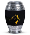 Black and Gold Wolf Urn for Human Ashes - Urn for Adult Mom and Dad