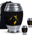 Black and Gold Wolf Urn for Human Ashes - Urn for Adult Mom and Dad