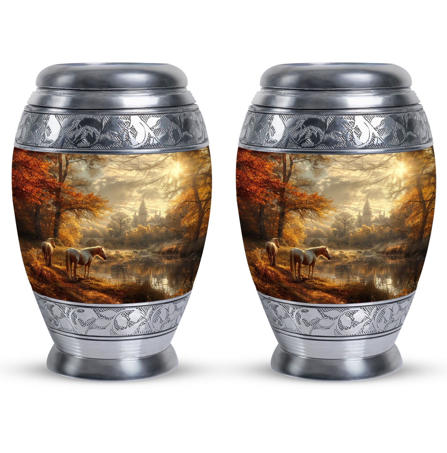 Personalized Horse Memorial Urn for Human Ashes - 10-inch, 200 cu in - Yatskia
