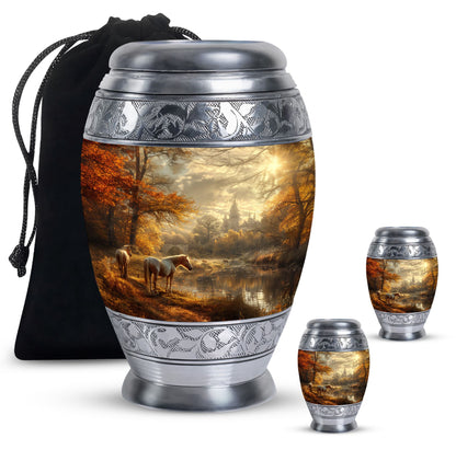 Personalized Horse Memorial Urn for Human Ashes - 10-inch, 200 cu in - Yatskia