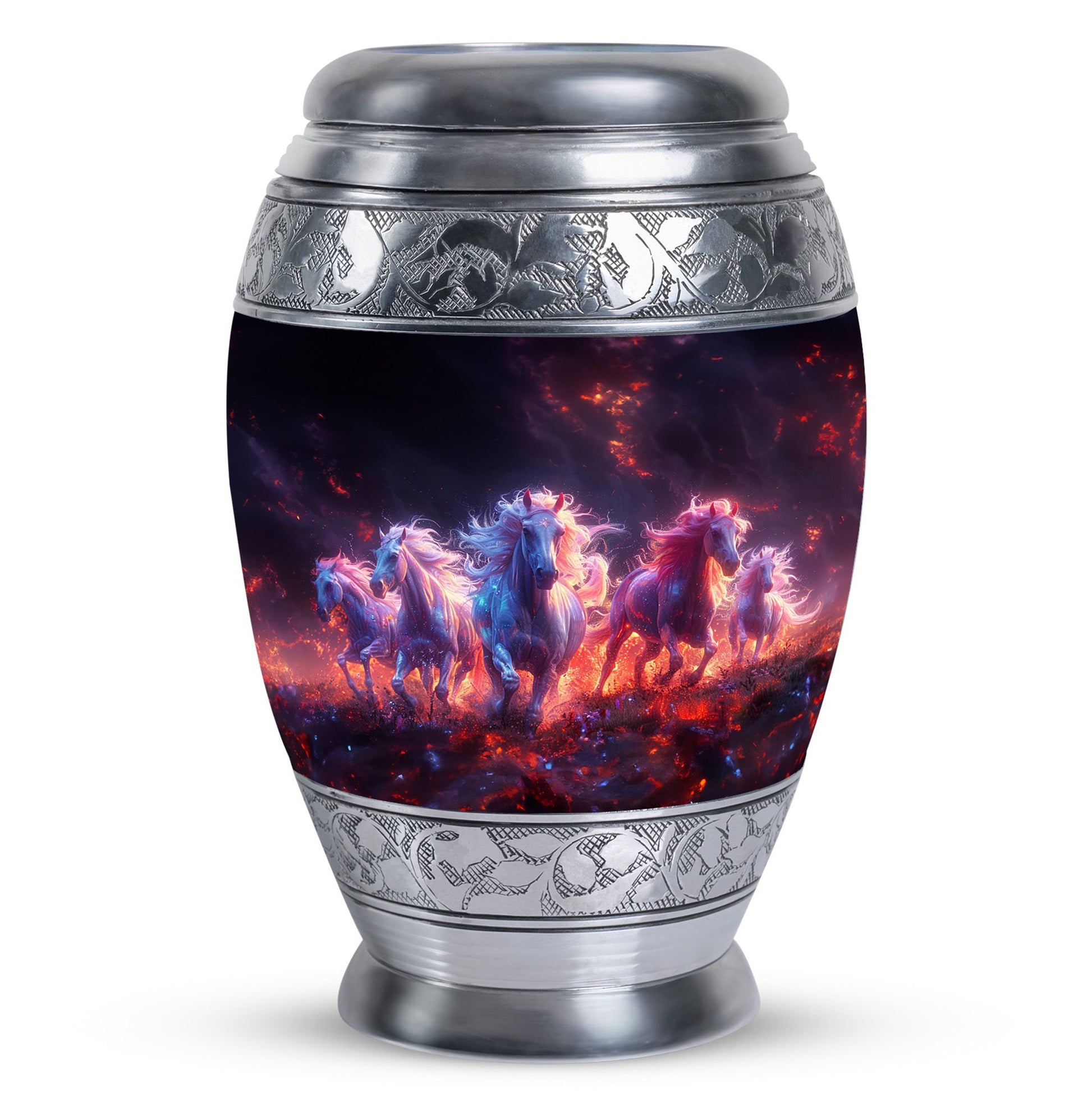 Galloping Horses Cremation Urn for Human Ashes - Urn Keepsake Set