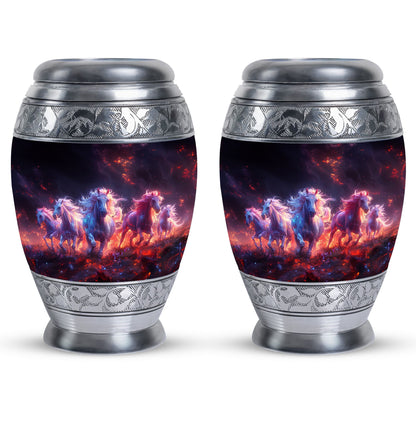 Personalized Horse Cremation Urn for Men - 10-inch, 200 cu in - Yatskia
