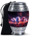 Galloping Horses Cremation Urn for Human Ashes - Urn Keepsake Set