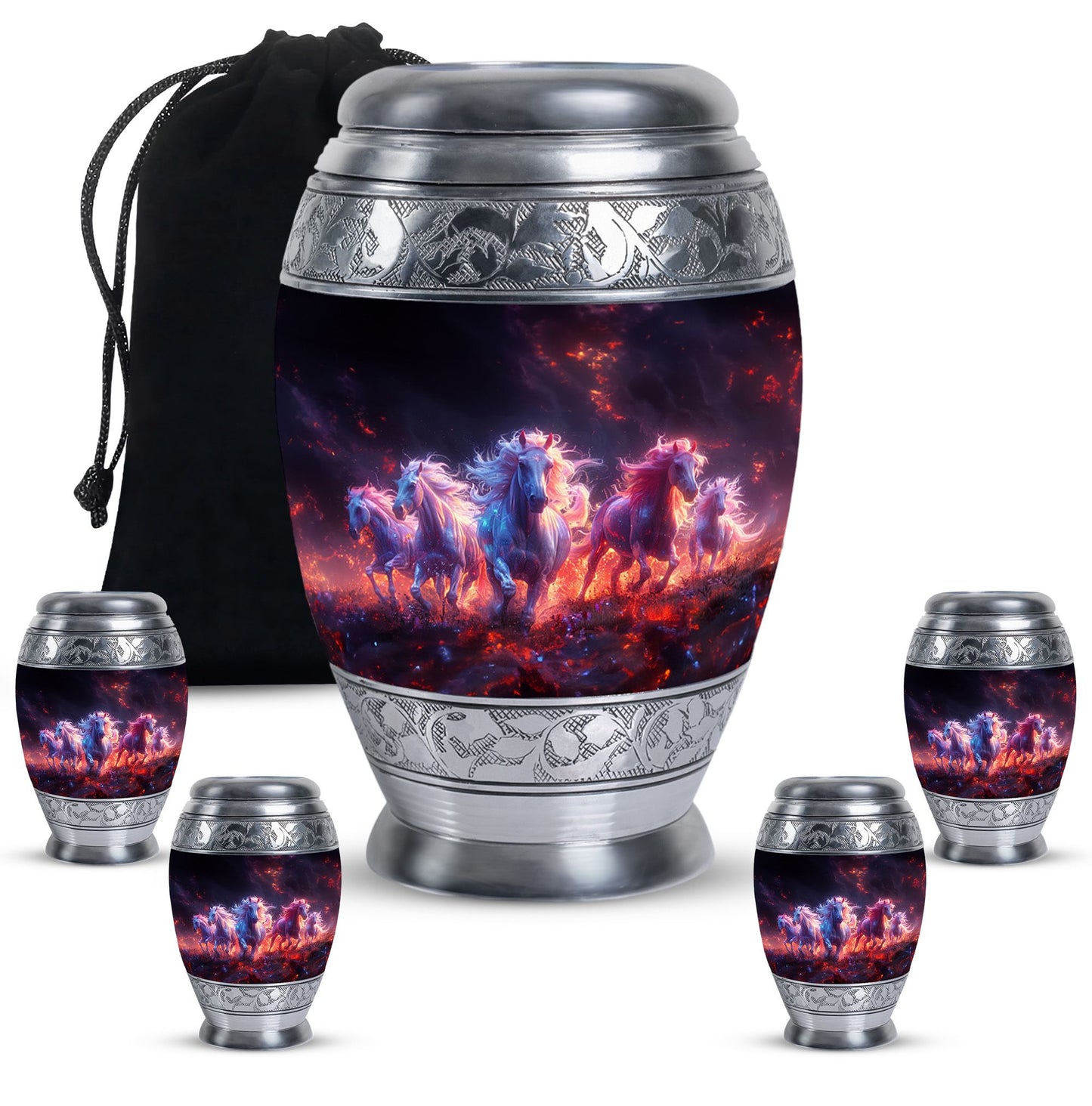 Personalized Horse Cremation Urn for Men - 10-inch, 200 cu in - Yatskia