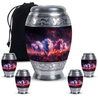 Personalized Horse Cremation Urn for Men - 10-inch, 200 cu in - Yatskia