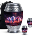 Galloping Horses Cremation Urn for Human Ashes - Urn Keepsake Set