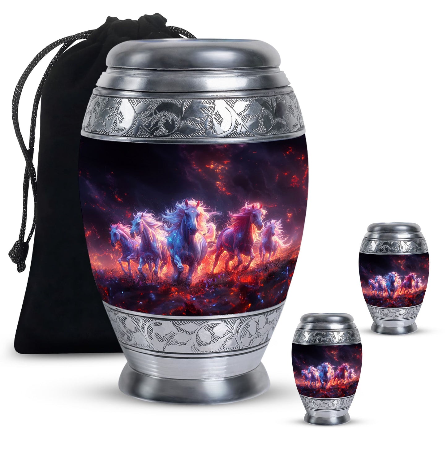 Personalized Horse Cremation Urn for Men - 10-inch, 200 cu in - Yatskia